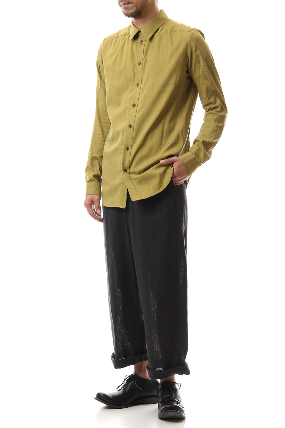 Shirt Silk cotton sandblast Dirty Yellow