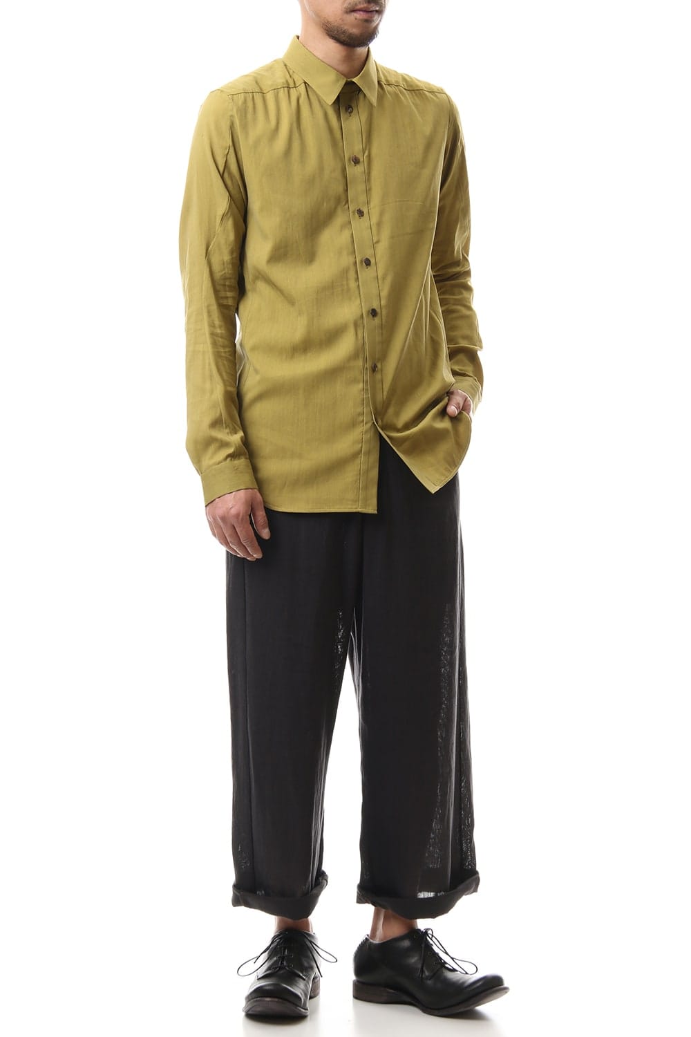 Shirt Silk cotton sandblast Dirty Yellow