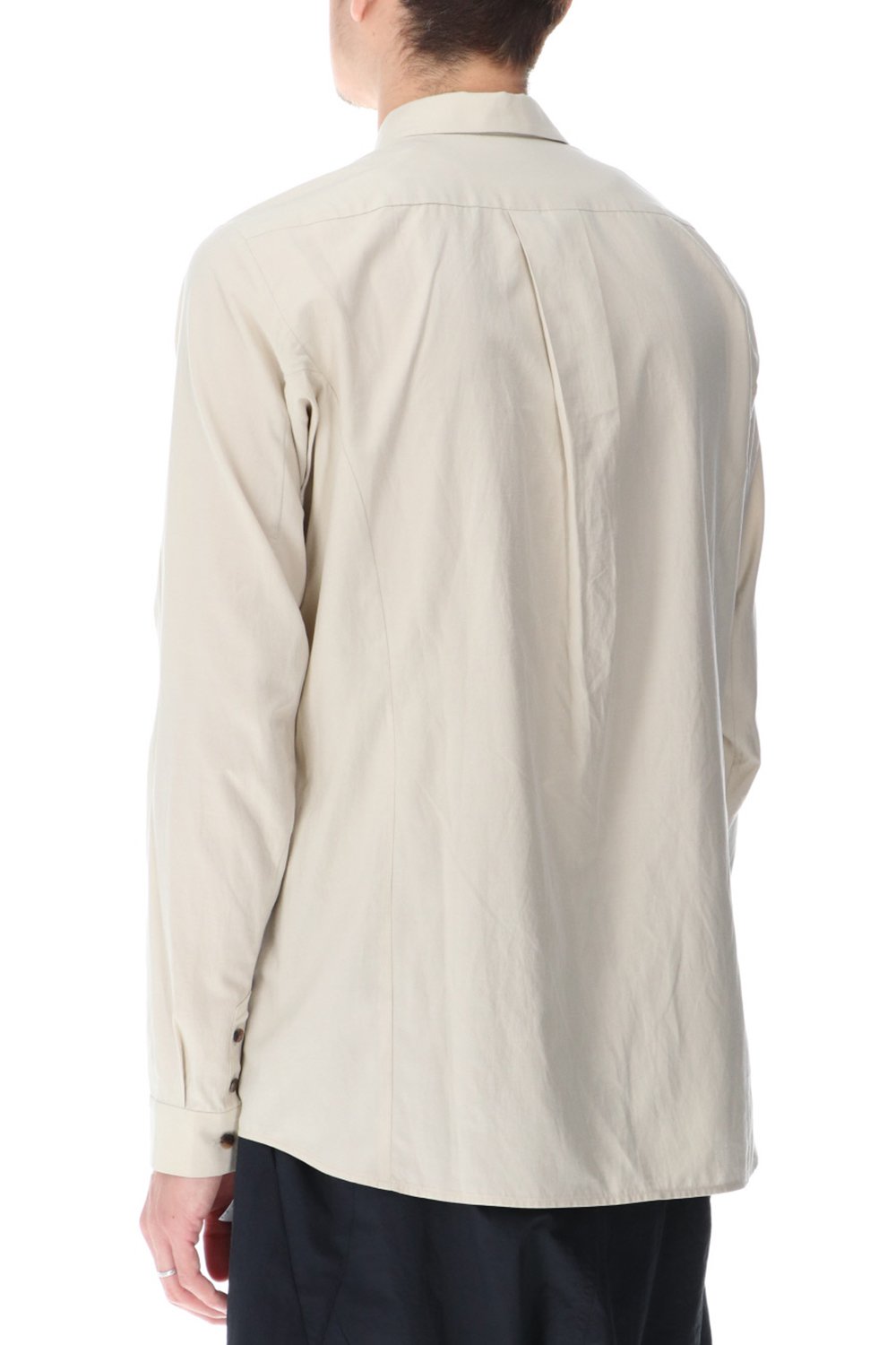 Shirt silk/cotton broad sandblast finish Light Beige