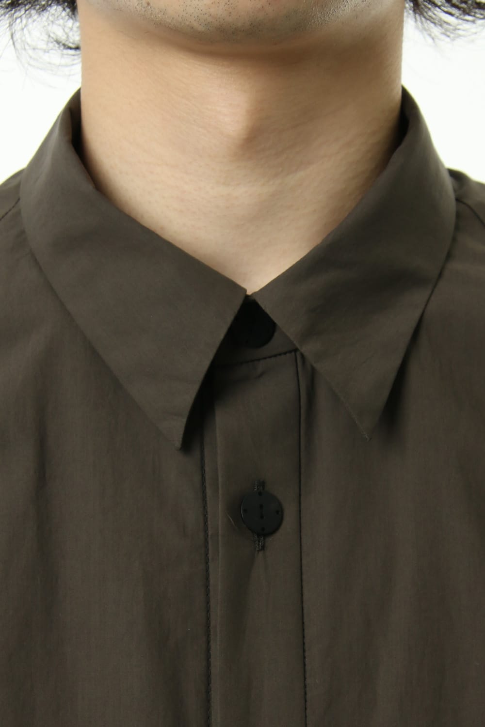 Short Sleeve Shirt Cotton Hard Wash - Brown Gray