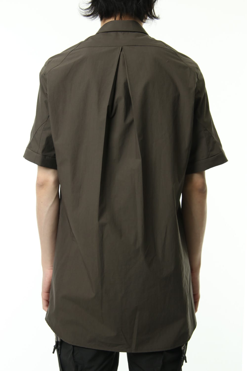 Short Sleeve Shirt Cotton Hard Wash - Brown Gray