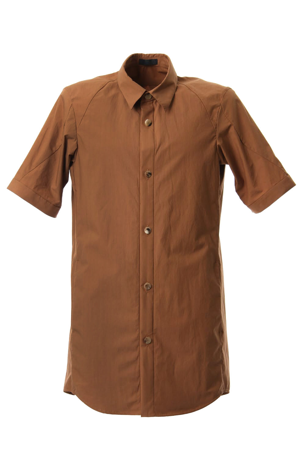 Short Sleeve Shirt Cotton Hard Wash - Camel