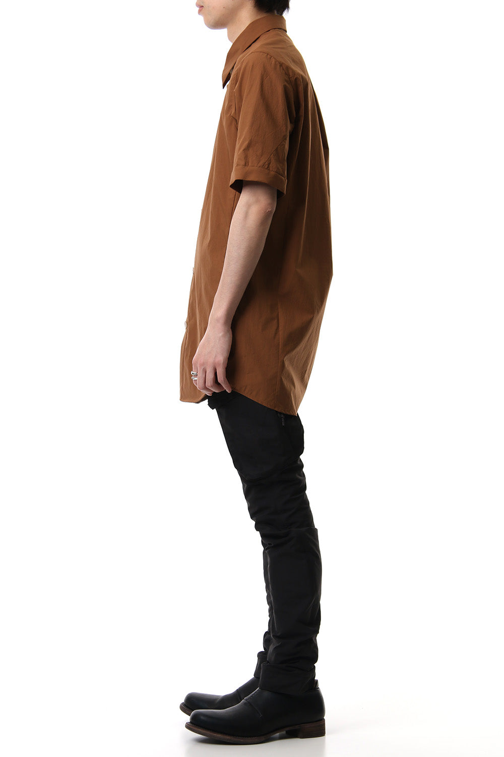 Short Sleeve Shirt Cotton Hard Wash - Camel