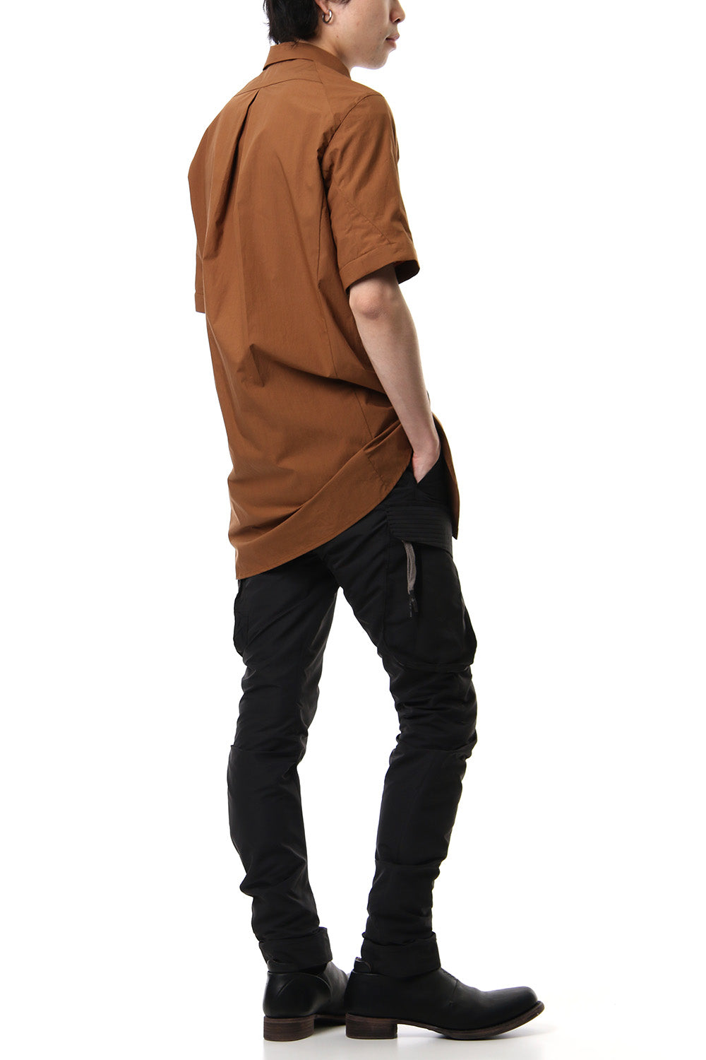 Short Sleeve Shirt Cotton Hard Wash - Camel