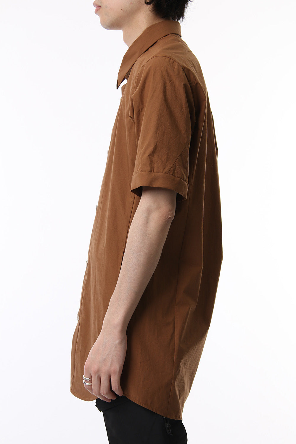 Short Sleeve Shirt Cotton Hard Wash - Camel