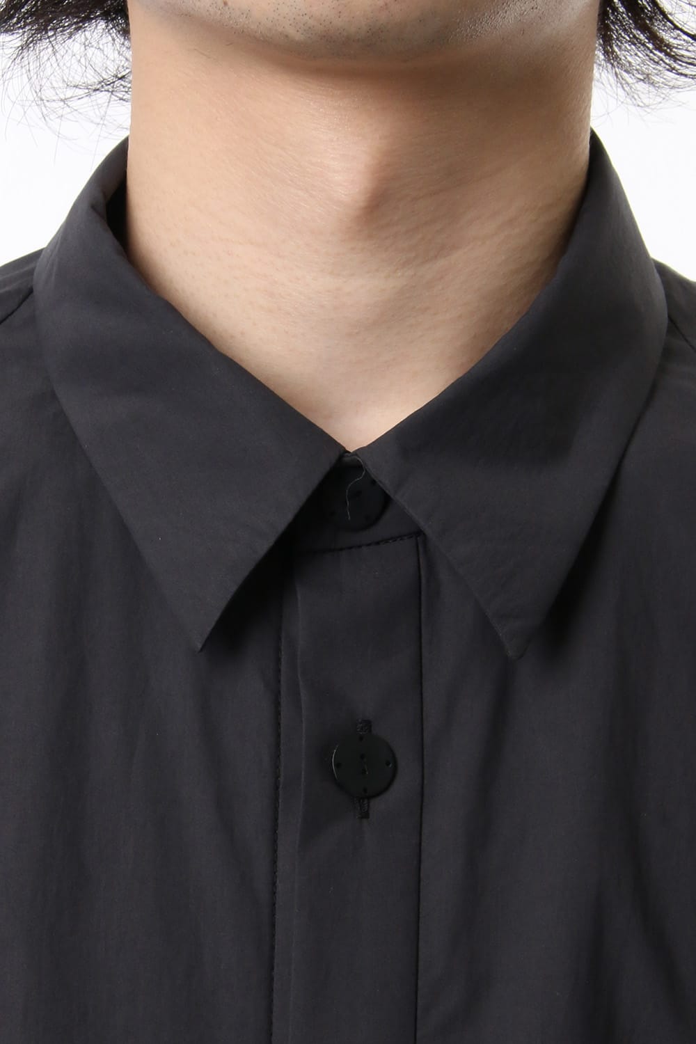 Short Sleeve Shirt Cotton Hard Wash - Charcoal