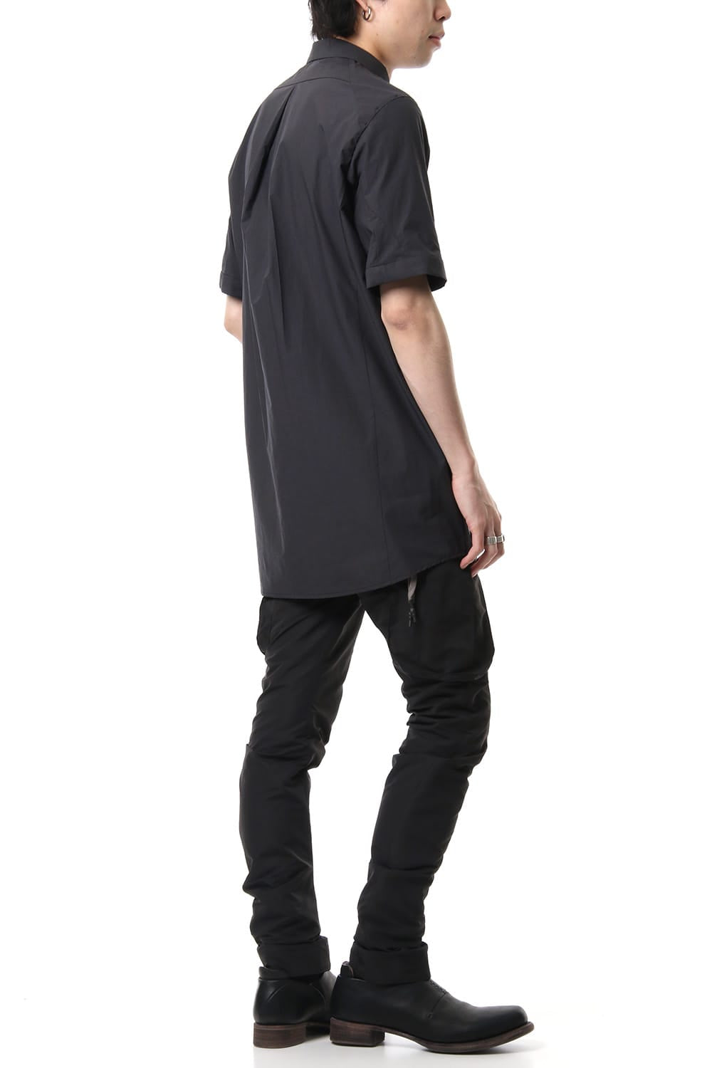 Short Sleeve Shirt Cotton Hard Wash - Charcoal