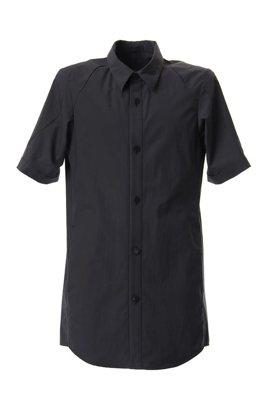 Short Sleeve Shirt Cotton Hard Wash - Charcoal