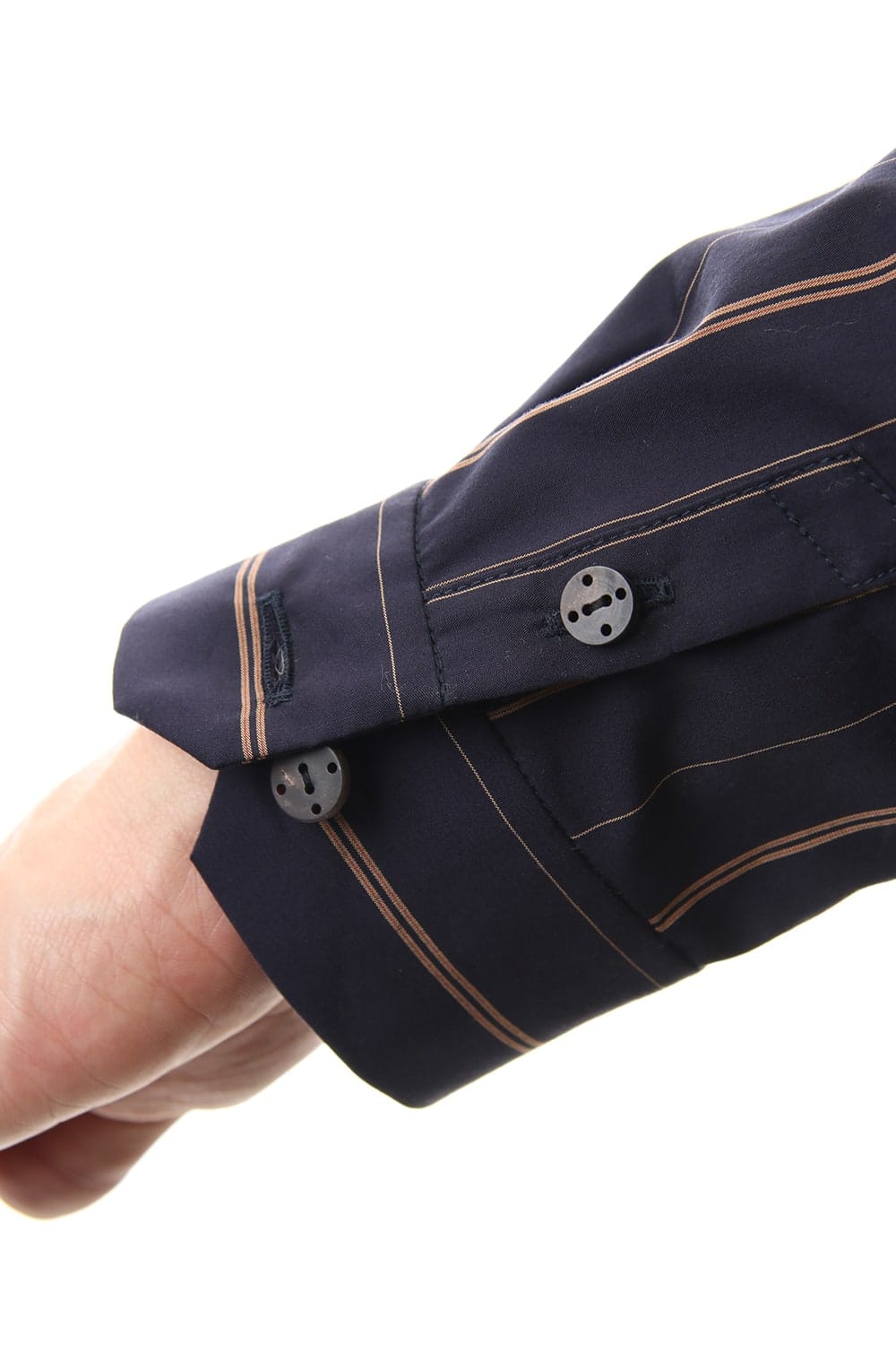 Open collar Long sleeve shirt egyptian cotton stripe [GIZA]