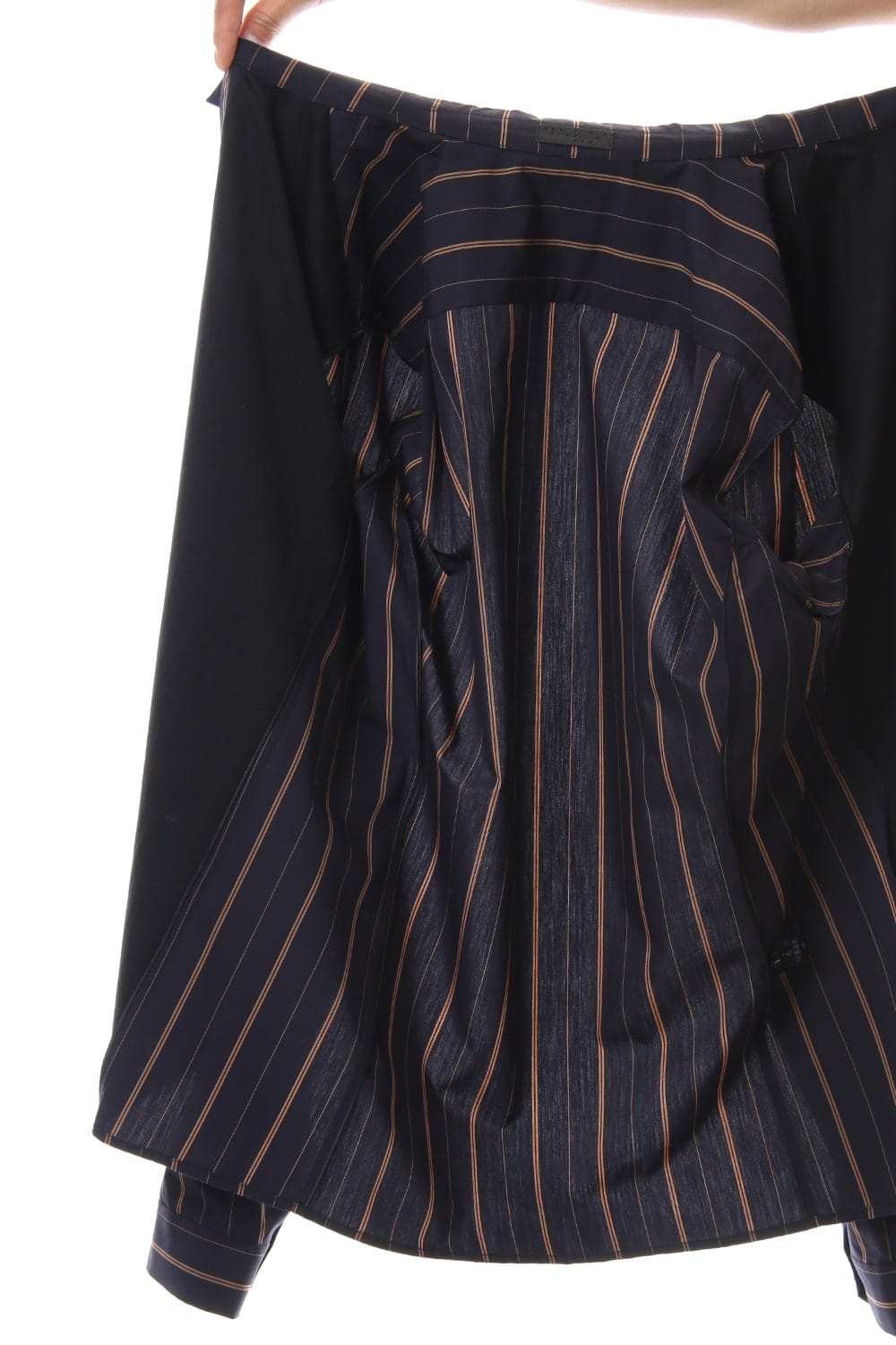 Open collar Long sleeve shirt egyptian cotton stripe [GIZA]