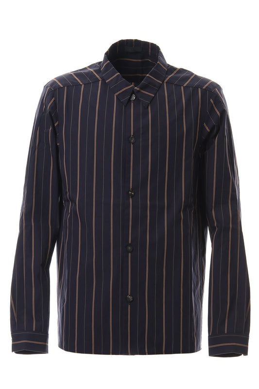 Open collar Long sleeve shirt egyptian cotton stripe [GIZA]