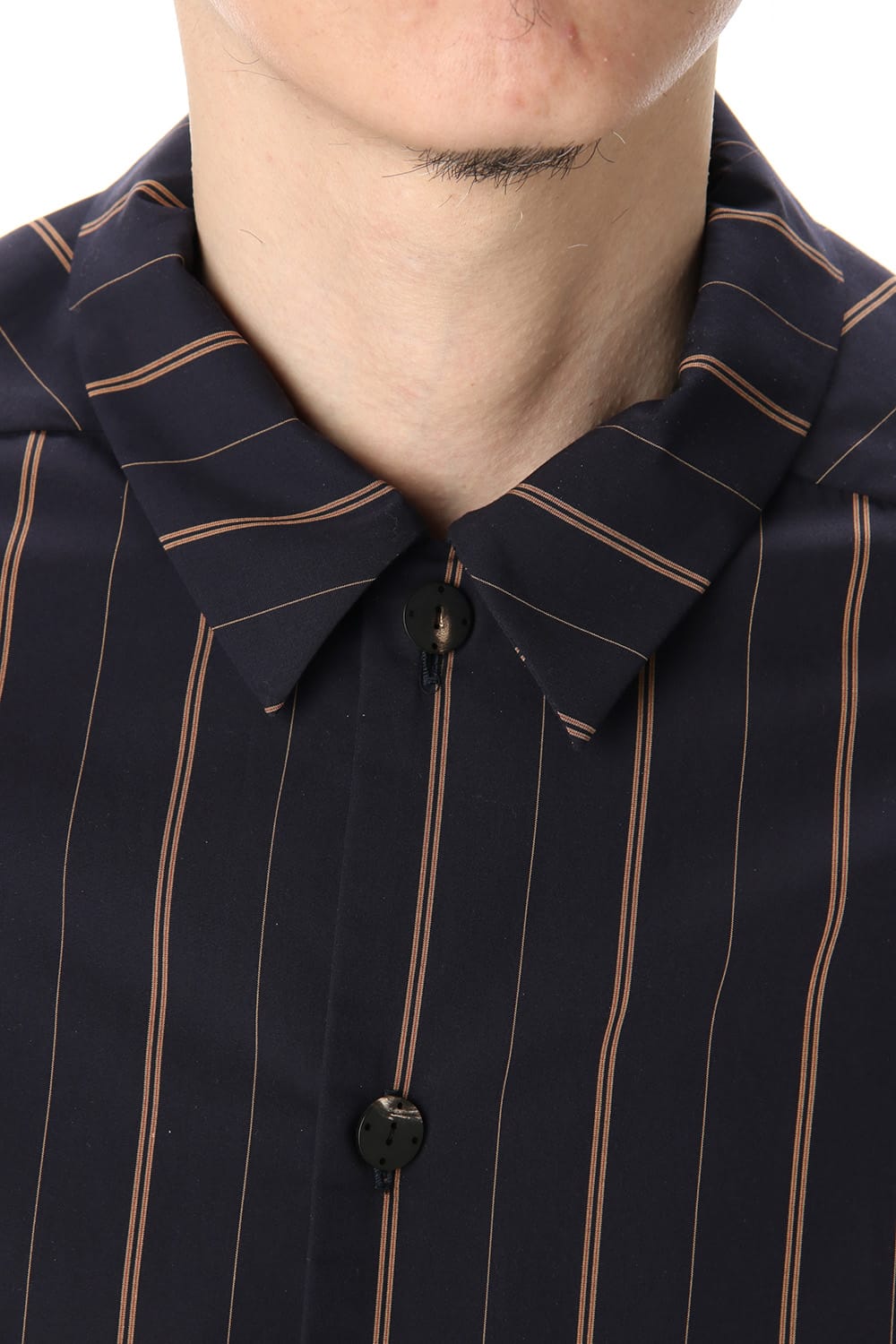 Open collar shirt egyptian cotton stripe [GIZA]