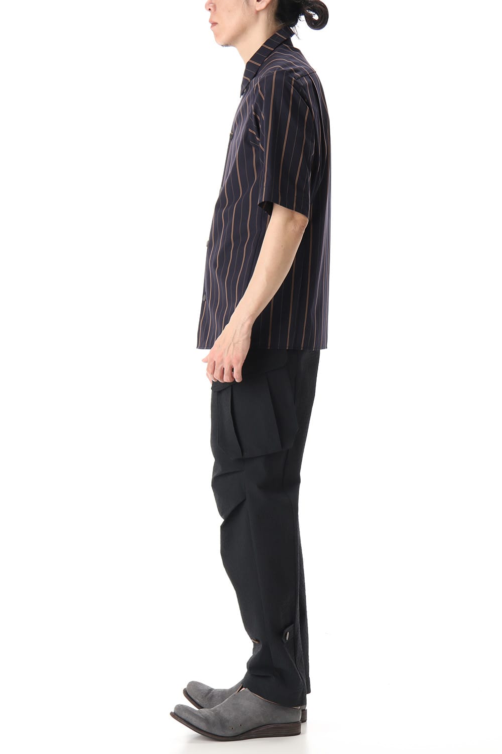 Open collar shirt egyptian cotton stripe [GIZA]