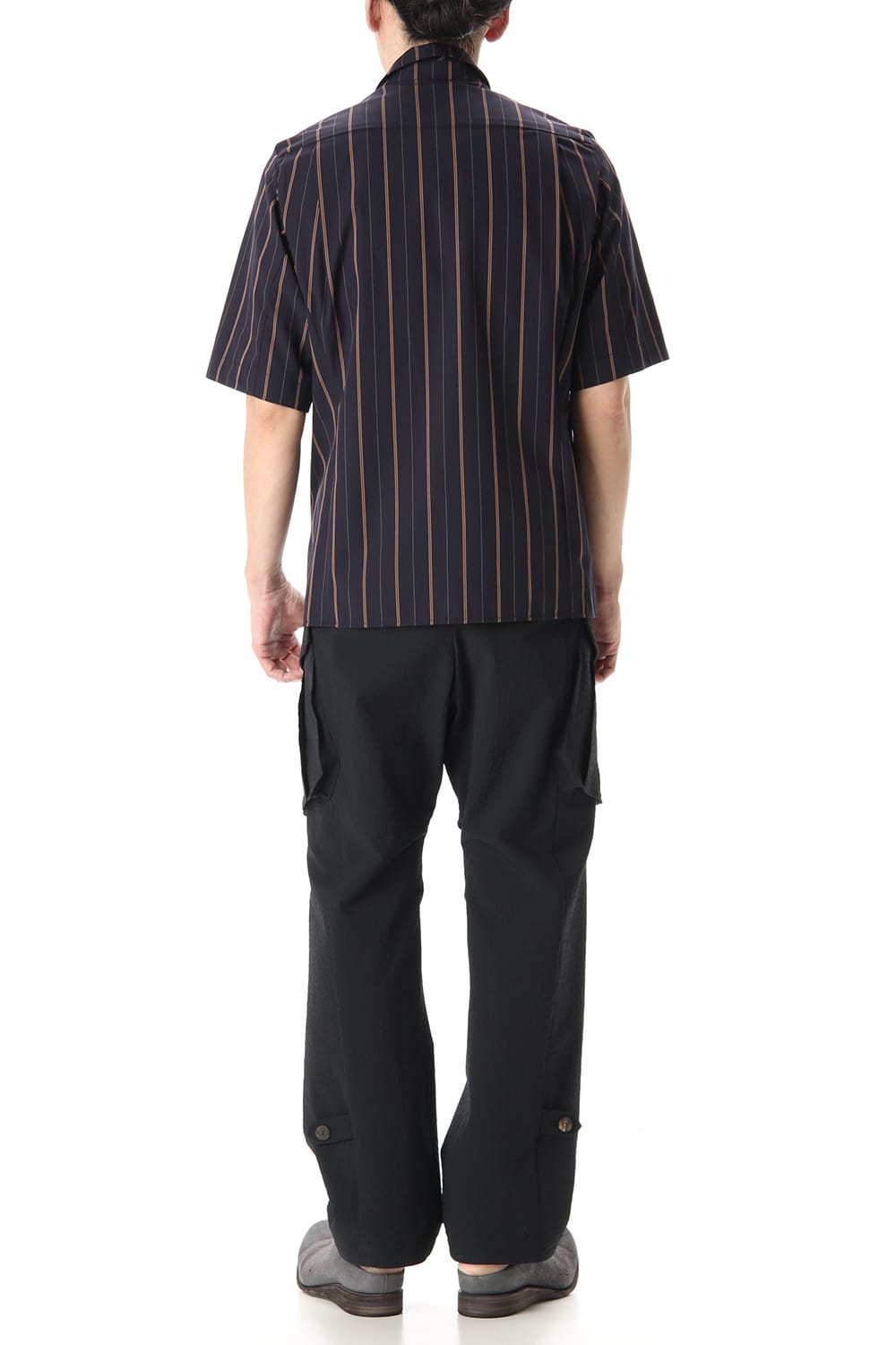 Open collar shirt egyptian cotton stripe [GIZA]