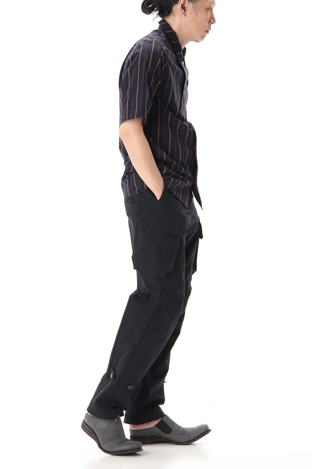 Open collar shirt egyptian cotton stripe [GIZA]