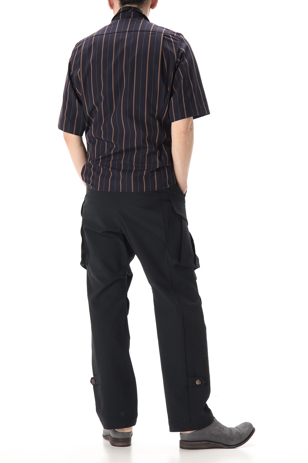 Open collar shirt egyptian cotton stripe [GIZA]