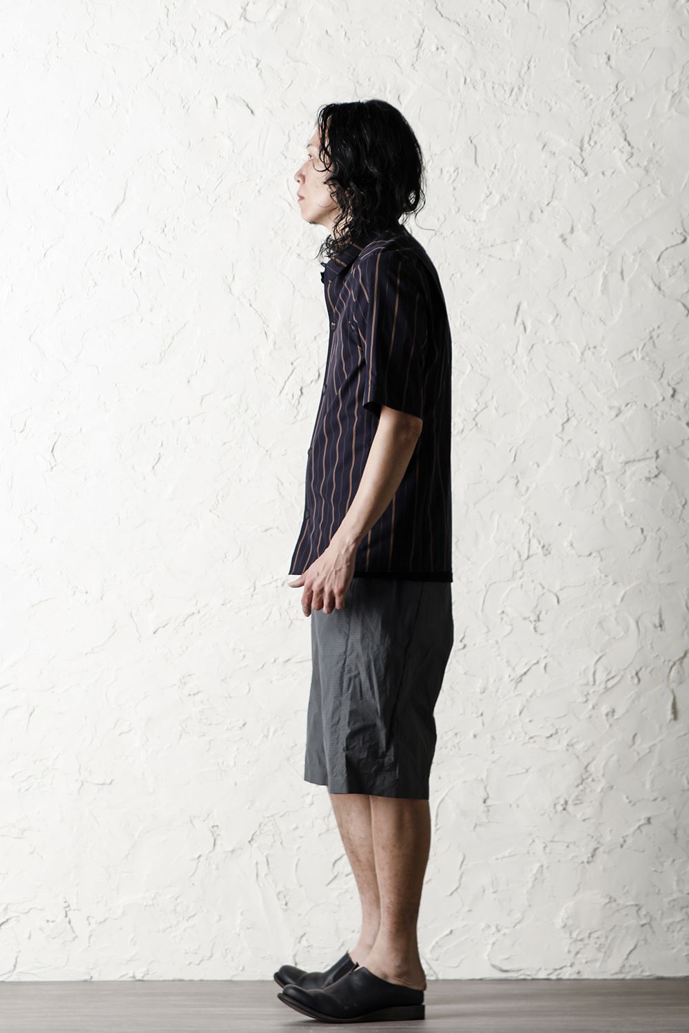 Open collar shirt egyptian cotton stripe [GIZA]