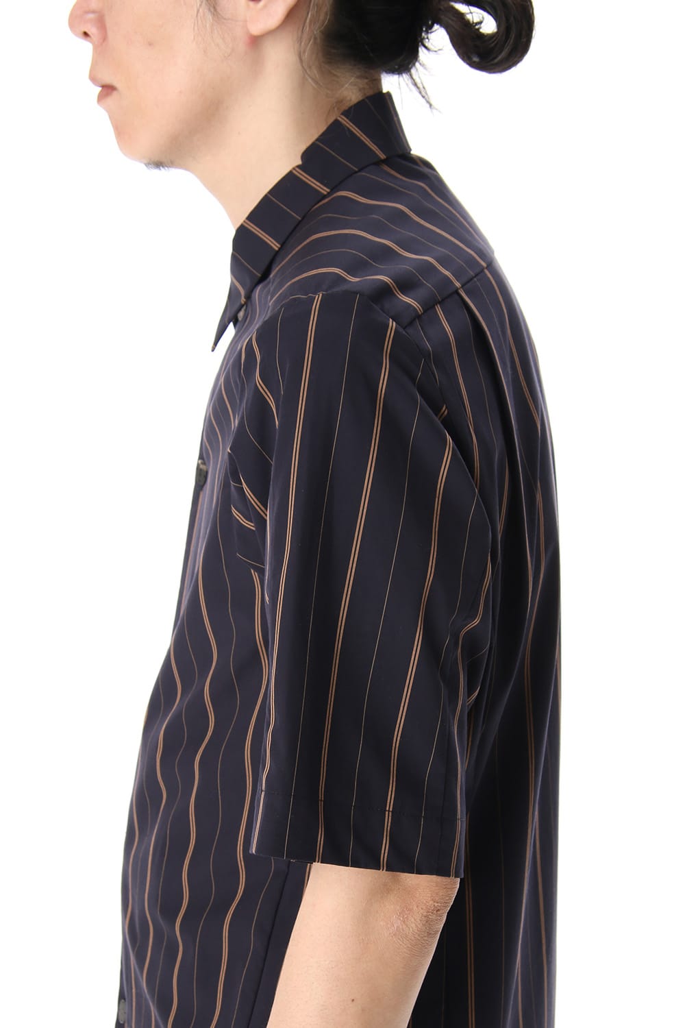 Open collar shirt egyptian cotton stripe [GIZA]