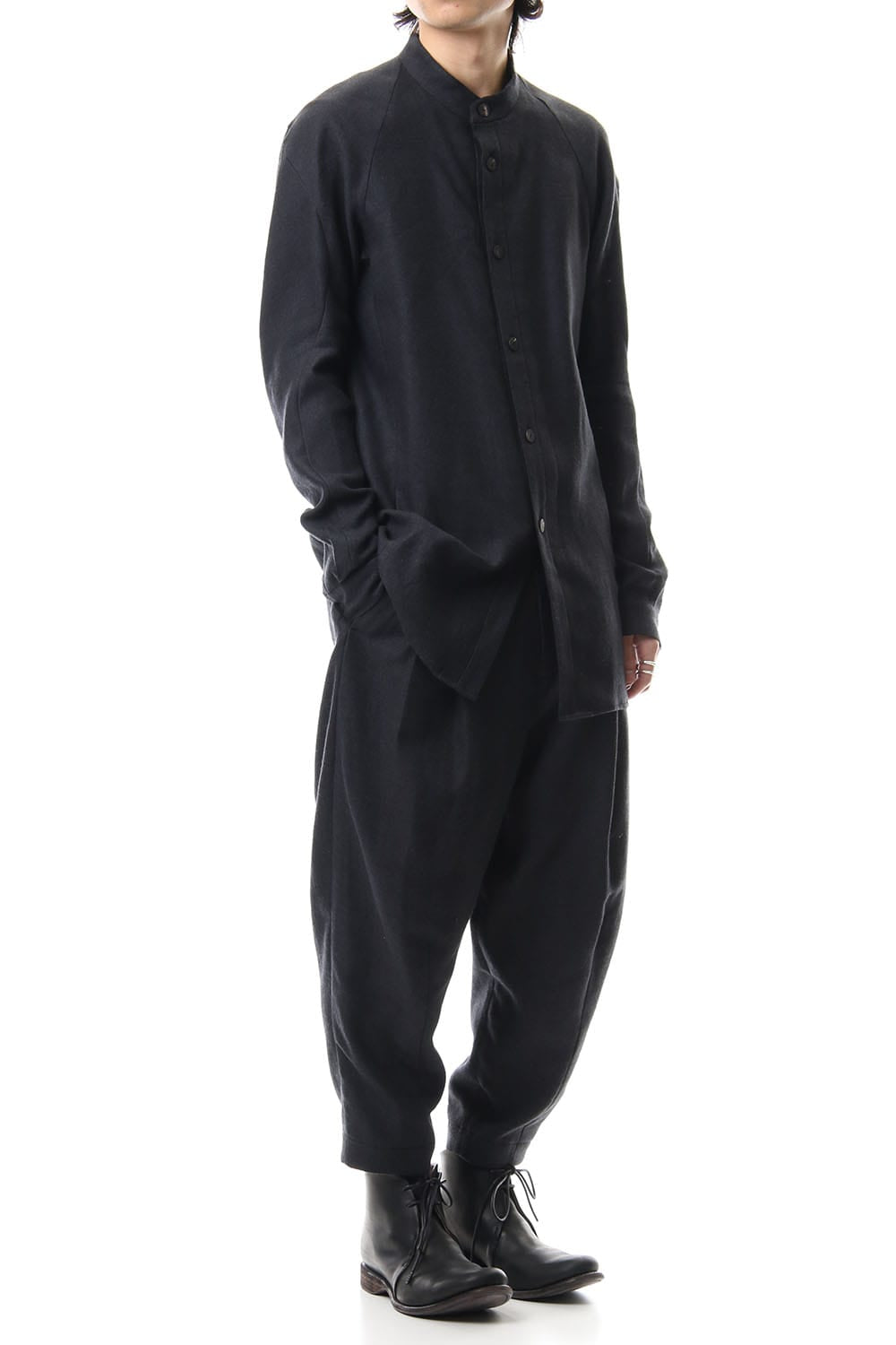 ロング シャツ ヴァージン ウール / シルク