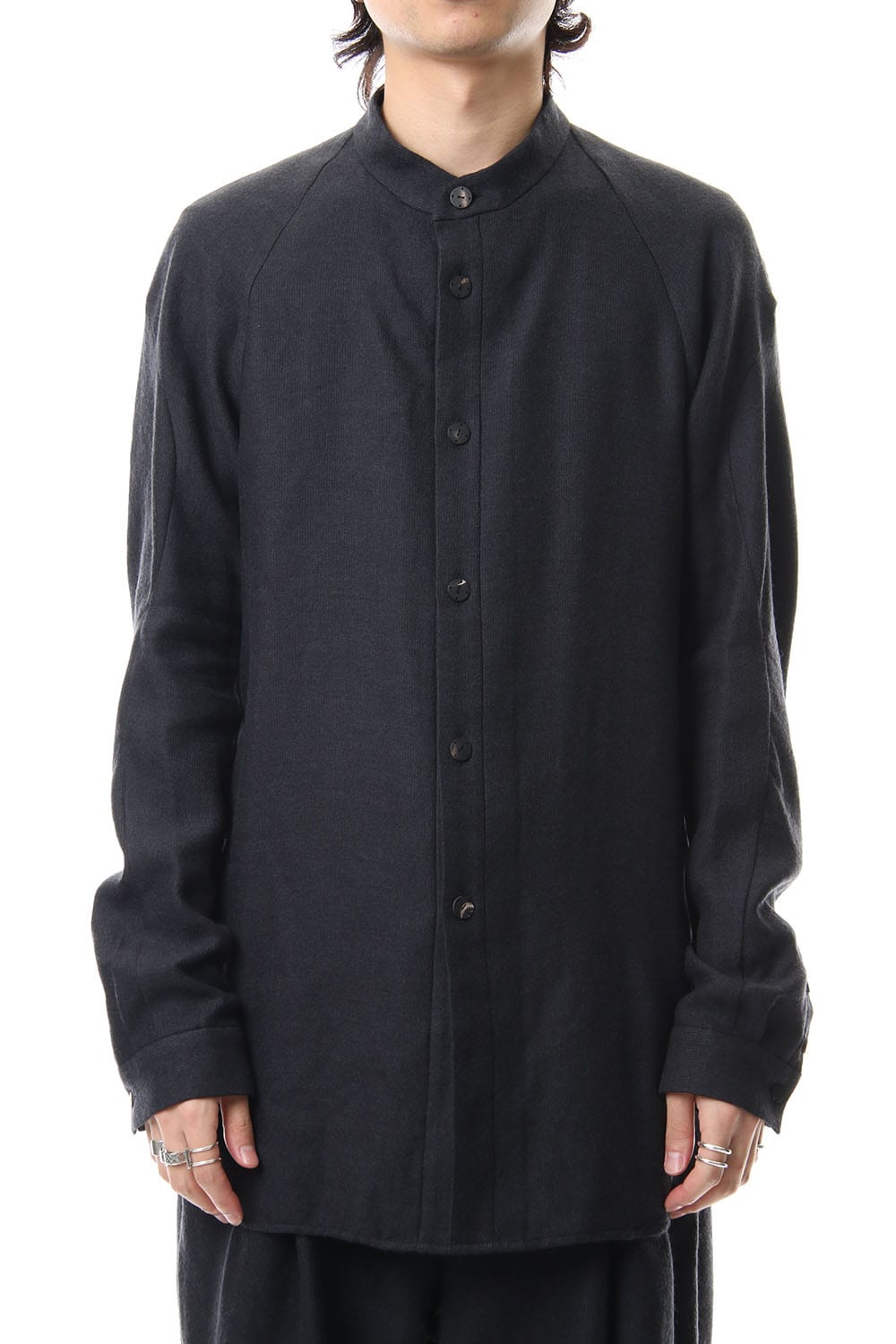 ロング シャツ ヴァージン ウール / シルク