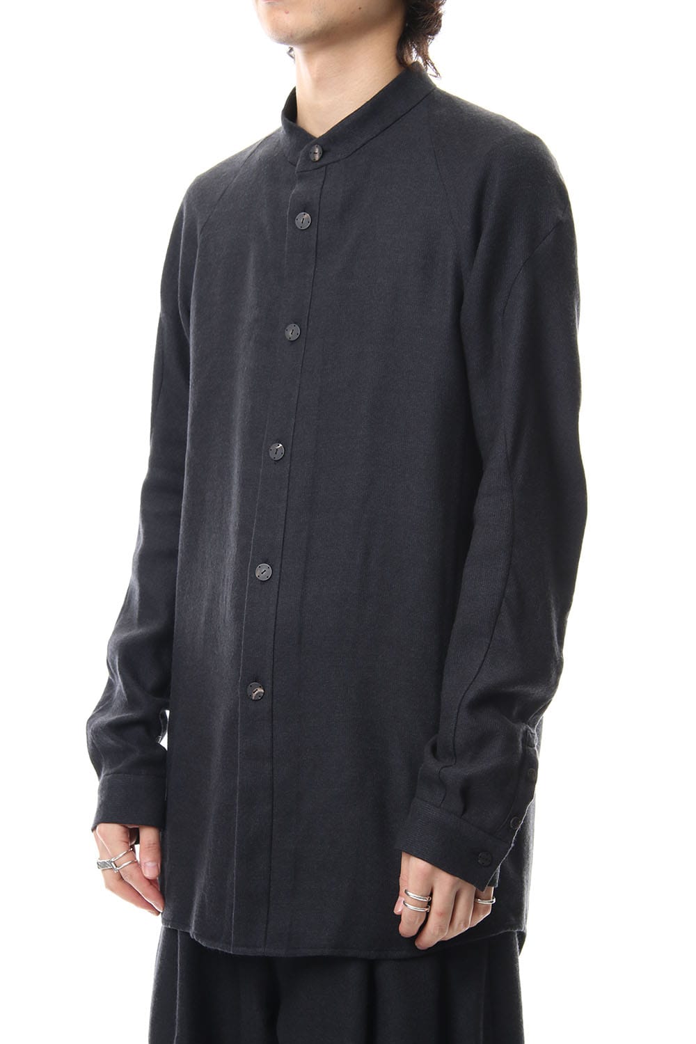 ロング シャツ ヴァージン ウール / シルク