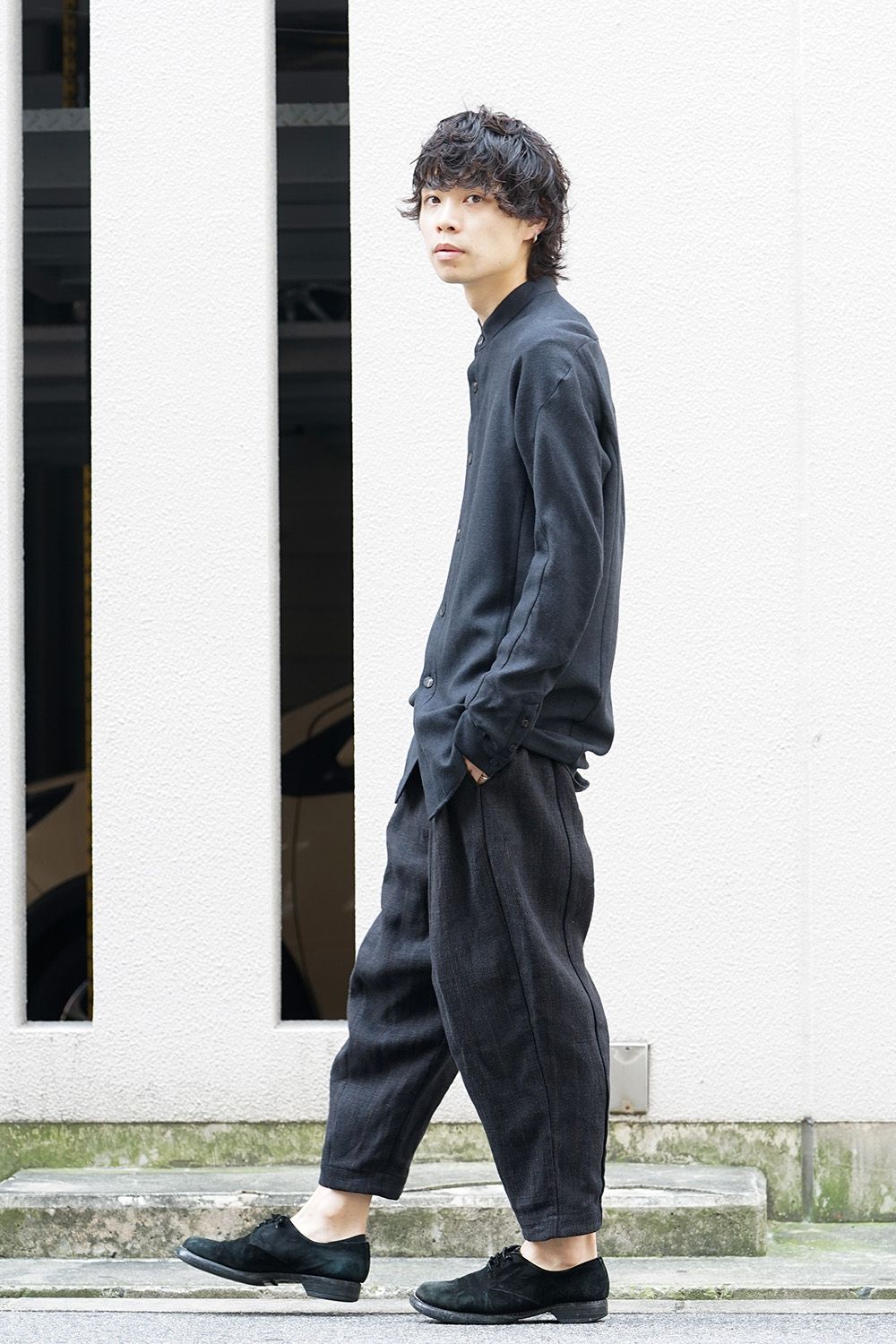 ロング シャツ ヴァージン ウール / シルク