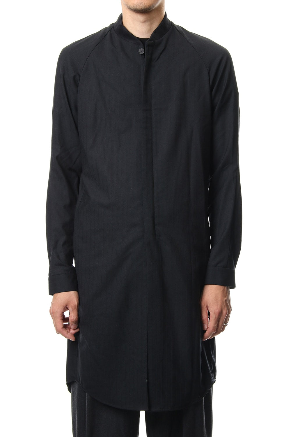 Long Shirt Wool Super 140's Shadow Stripe