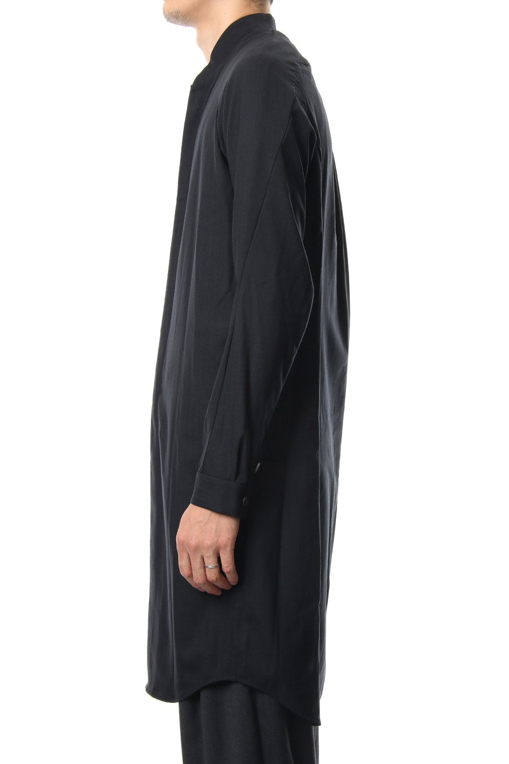 Long Shirt Wool Super 140's Shadow Stripe