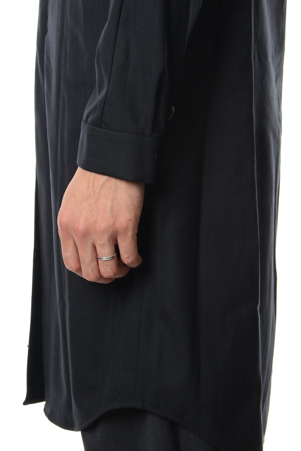 Long Shirt Wool Super 140's Shadow Stripe