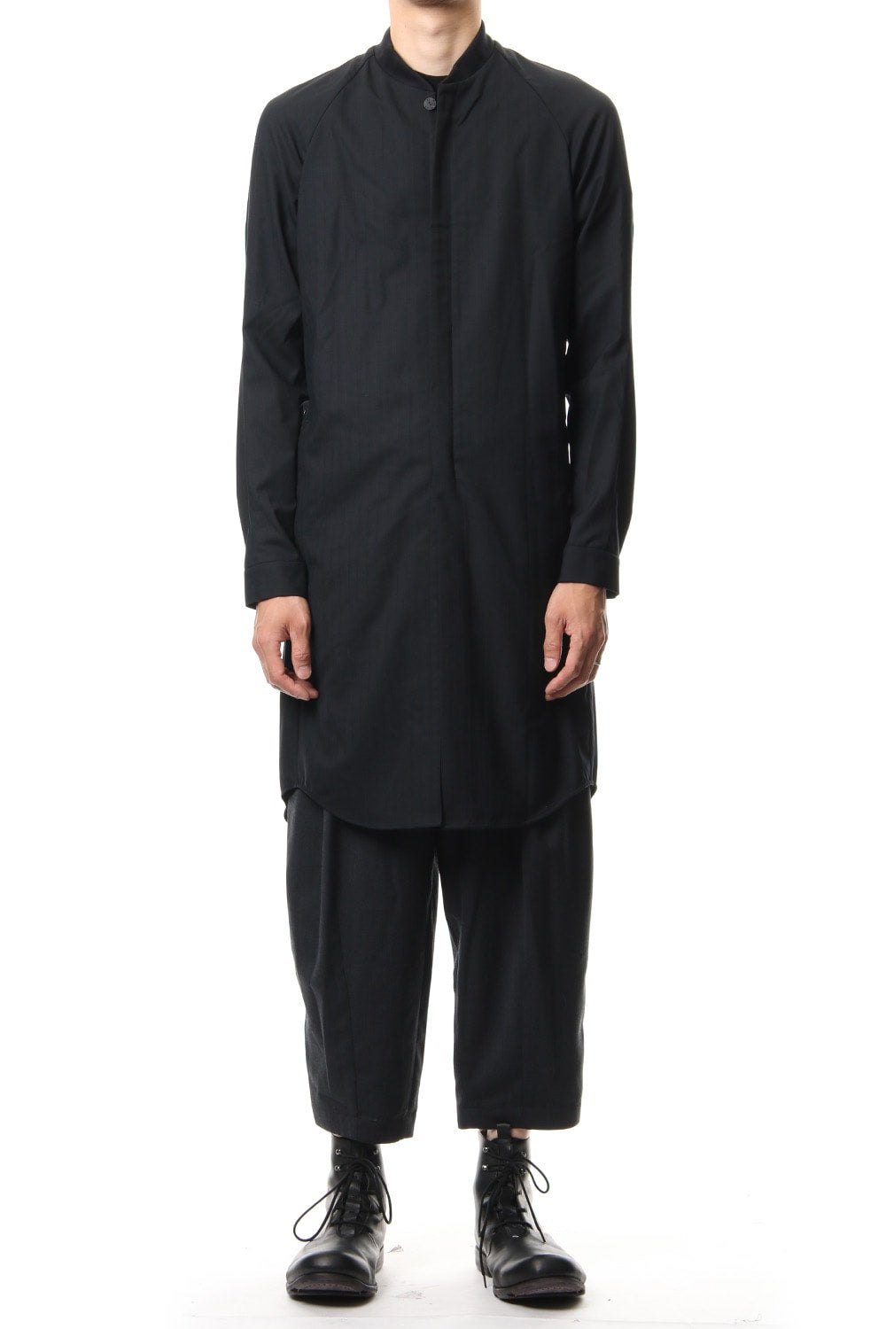 Long Shirt Wool Super 140's Shadow Stripe