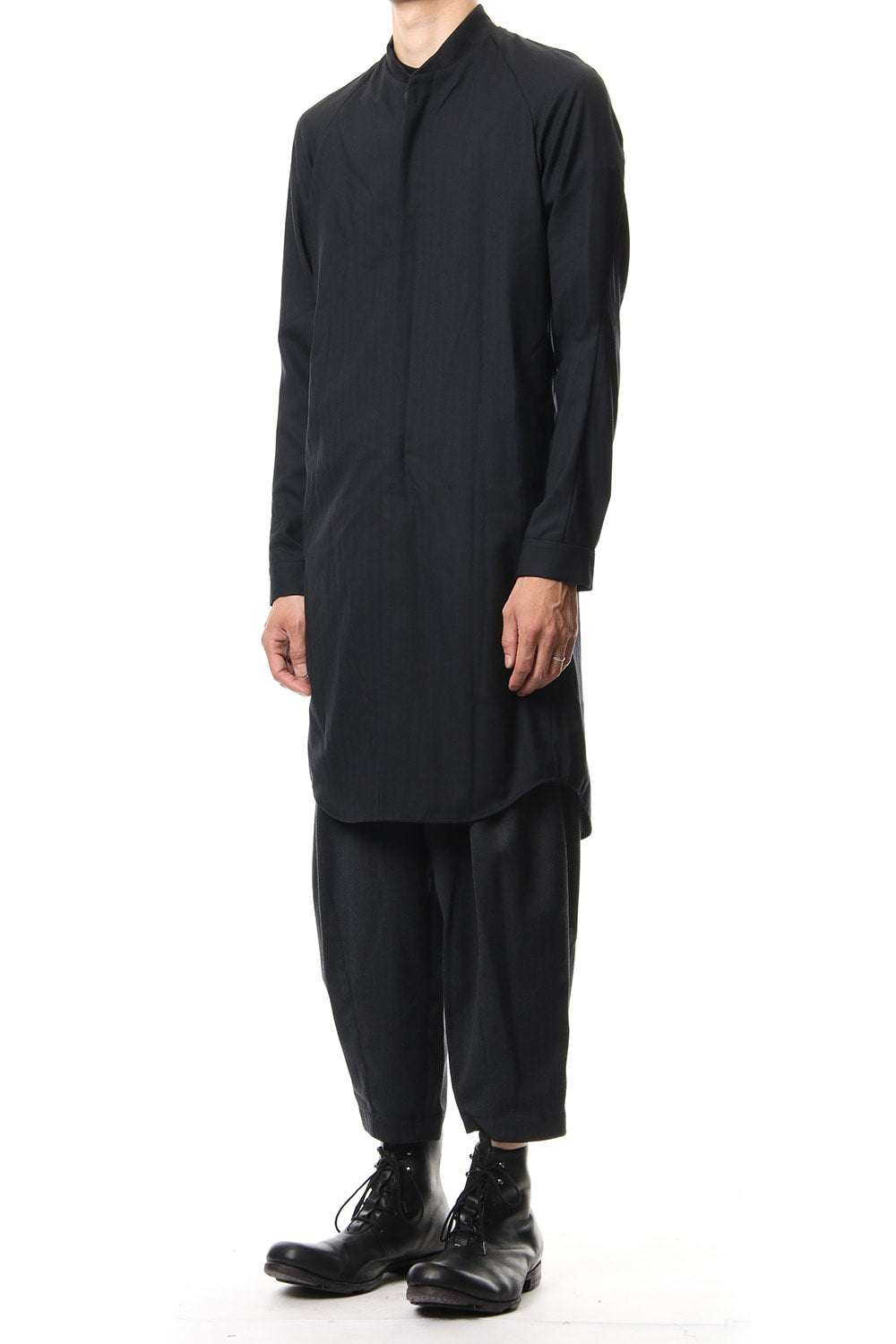 Long Shirt Wool Super 140's Shadow Stripe