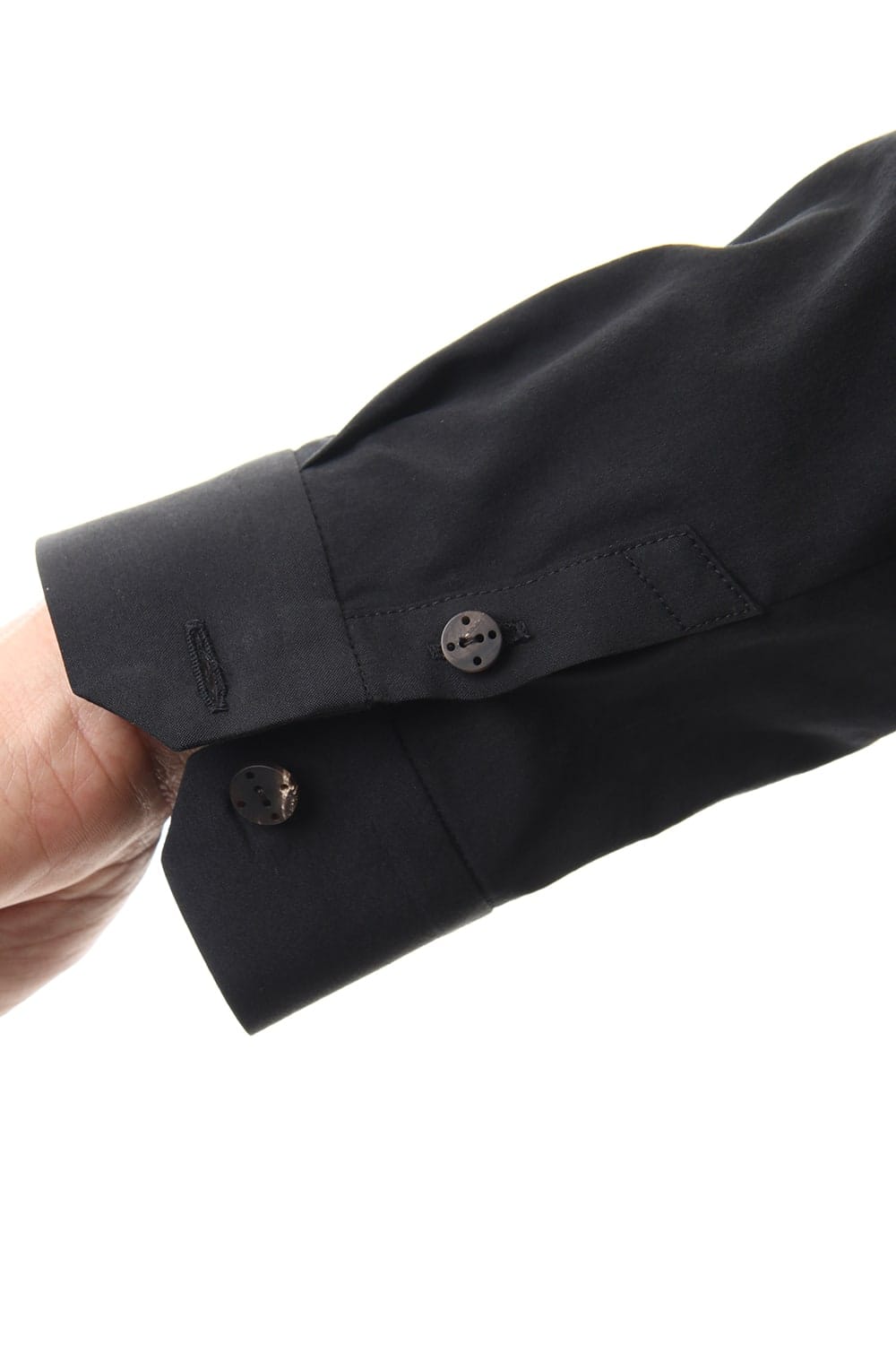 ロング シャツ シルク コットン サンドブラスト Black