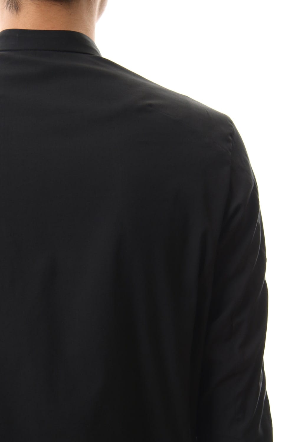 ロング シャツ シルク コットン サンドブラスト Black