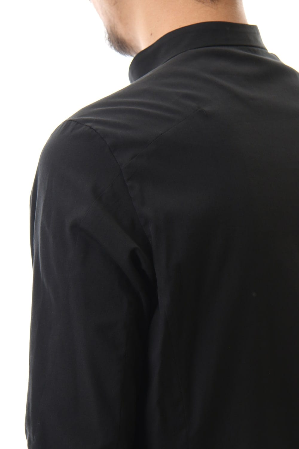 ロング シャツ シルク コットン サンドブラスト Black