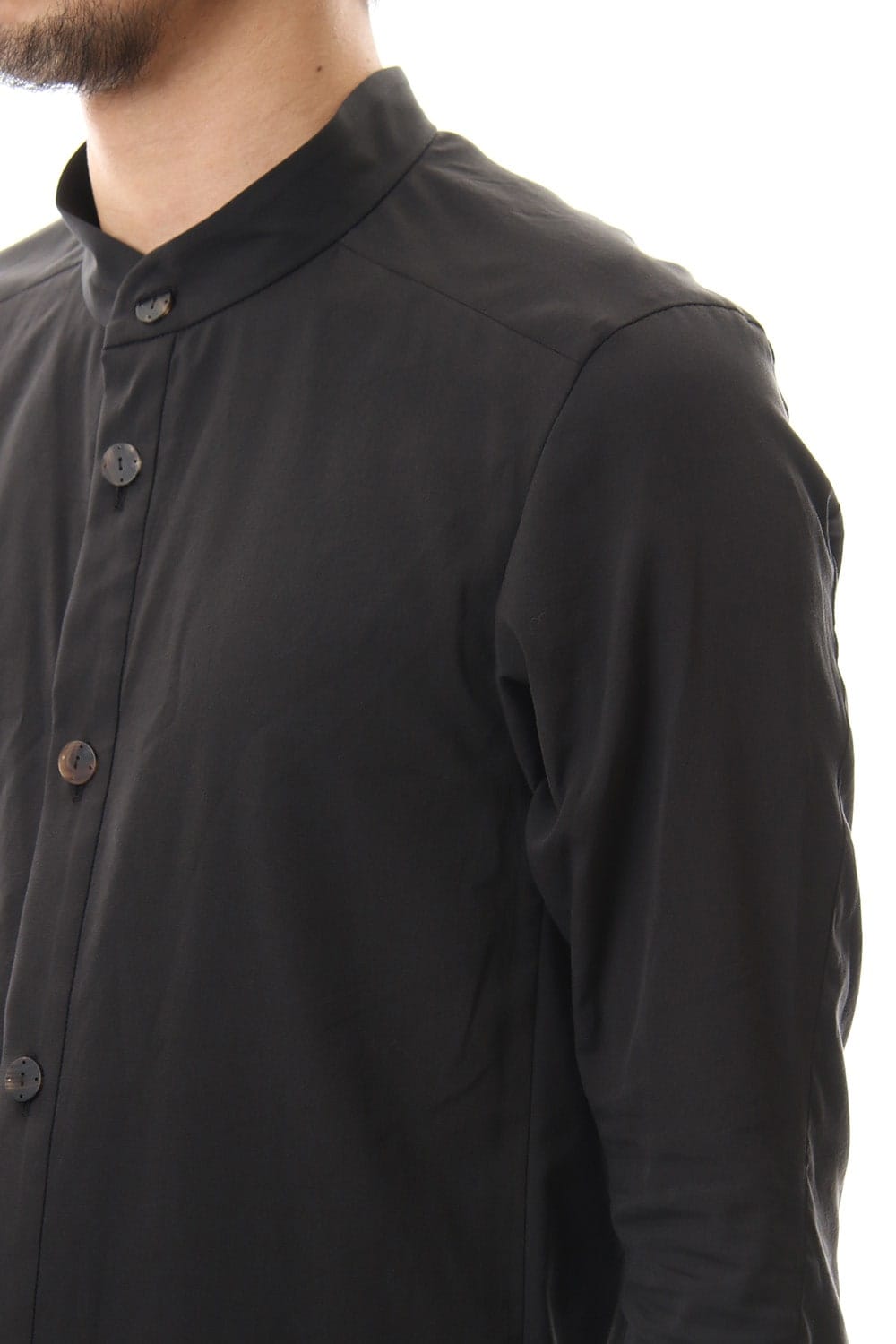 ロング シャツ シルク コットン サンドブラスト Charcoal