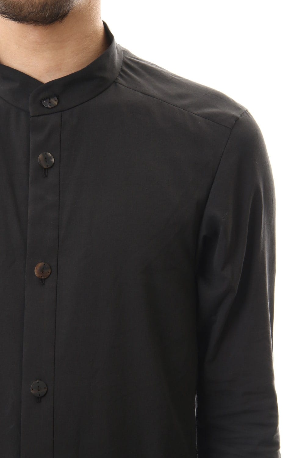 ロング シャツ シルク コットン サンドブラスト Charcoal