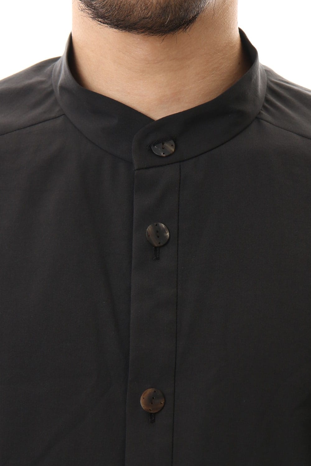 ロング シャツ シルク コットン サンドブラスト Charcoal