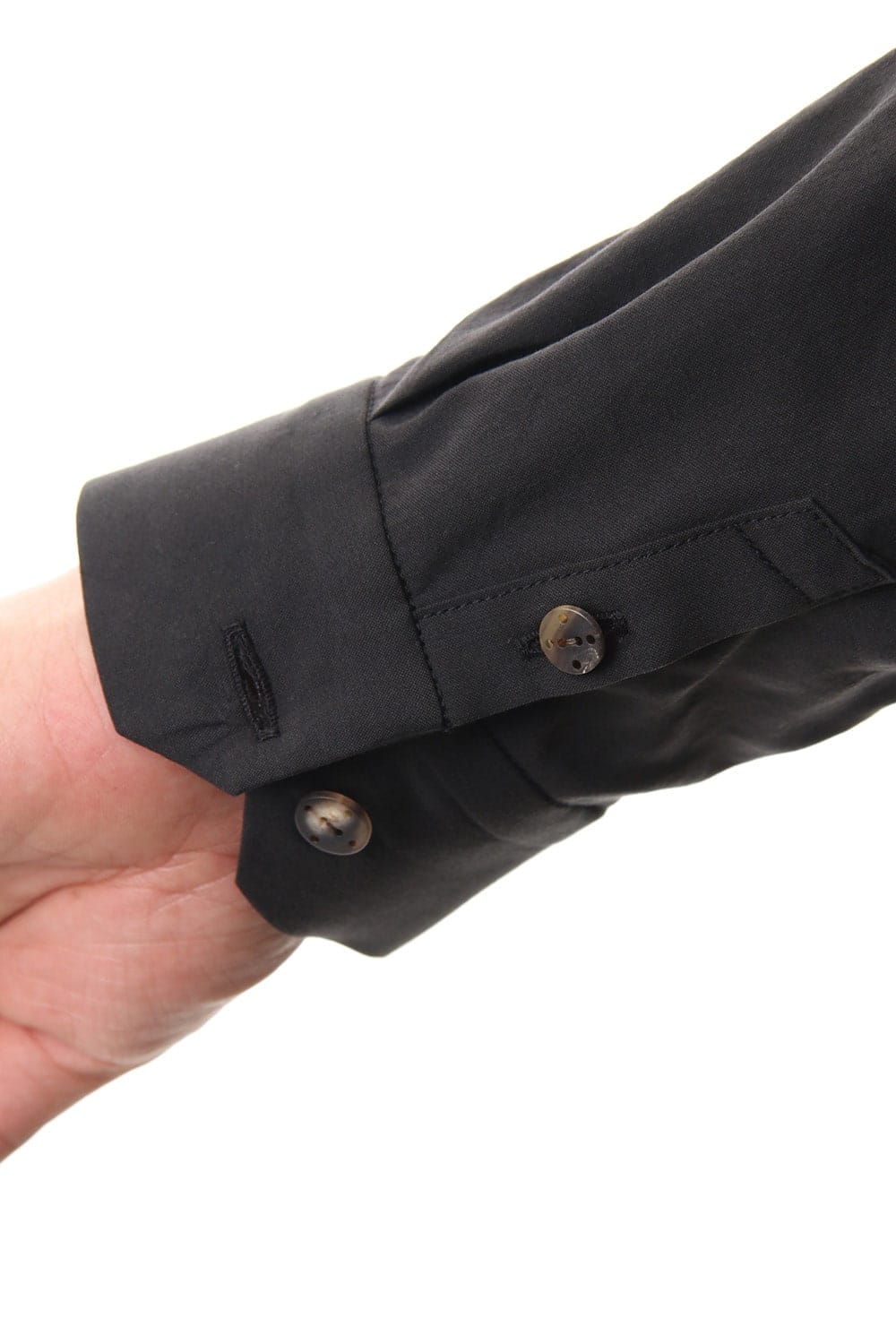 ロング シャツ シルク コットン サンドブラスト Charcoal