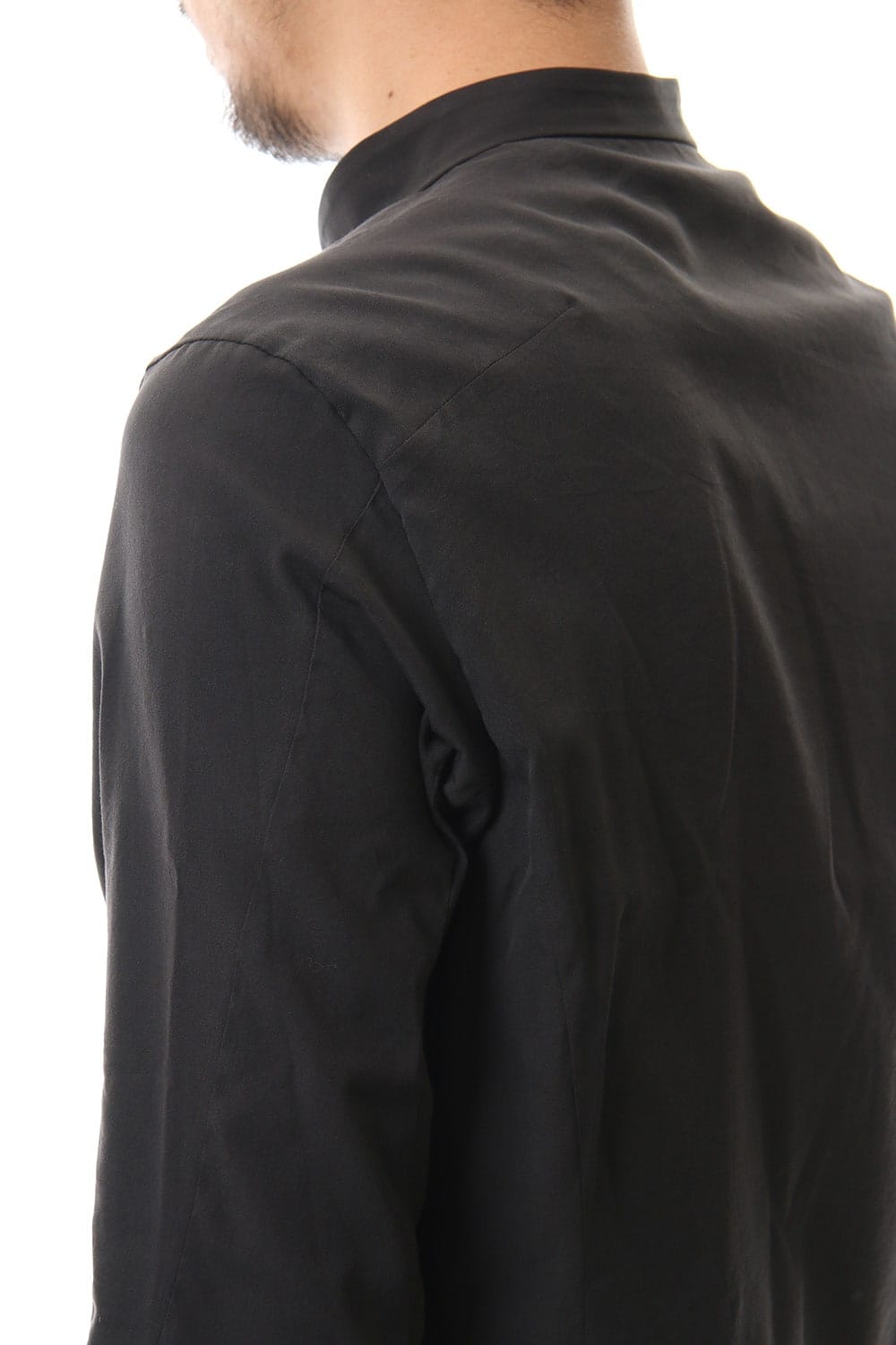 ロング シャツ シルク コットン サンドブラスト Charcoal