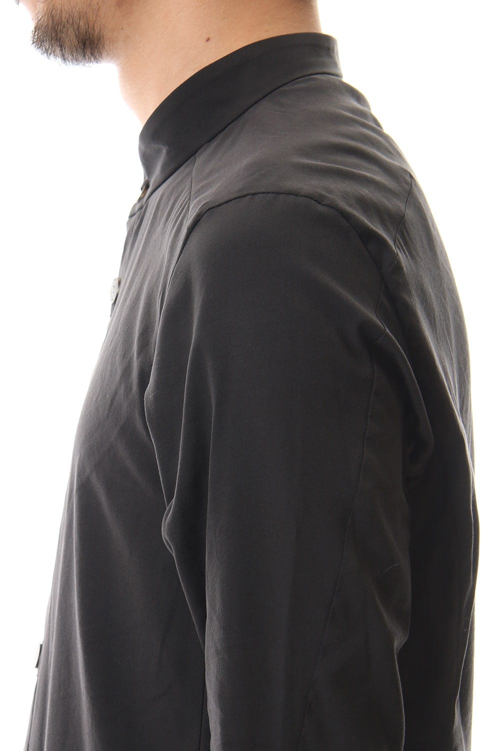 ロング シャツ シルク コットン サンドブラスト Charcoal