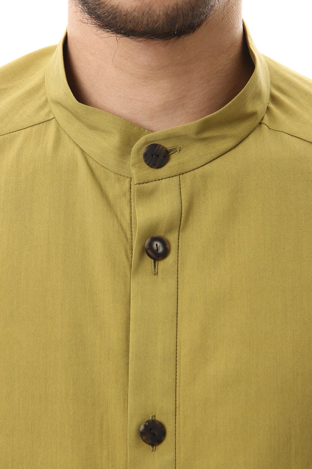 Long Shirt Silk cotton sandblast Dirty Yellow