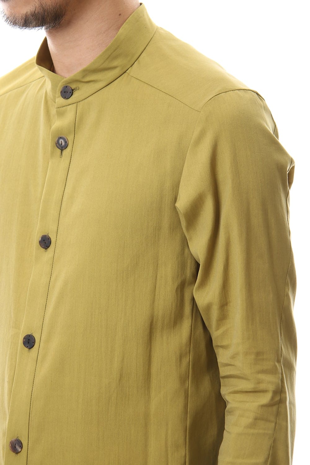 Long Shirt Silk cotton sandblast Dirty Yellow