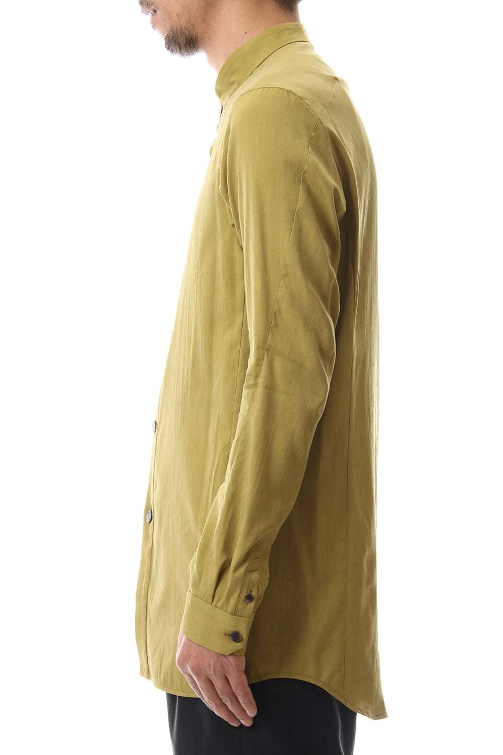 Long Shirt Silk cotton sandblast Dirty Yellow