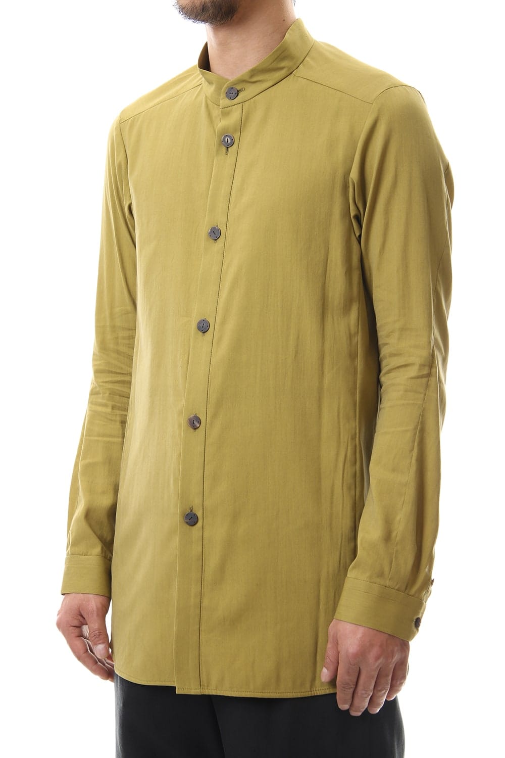 Long Shirt Silk cotton sandblast Dirty Yellow