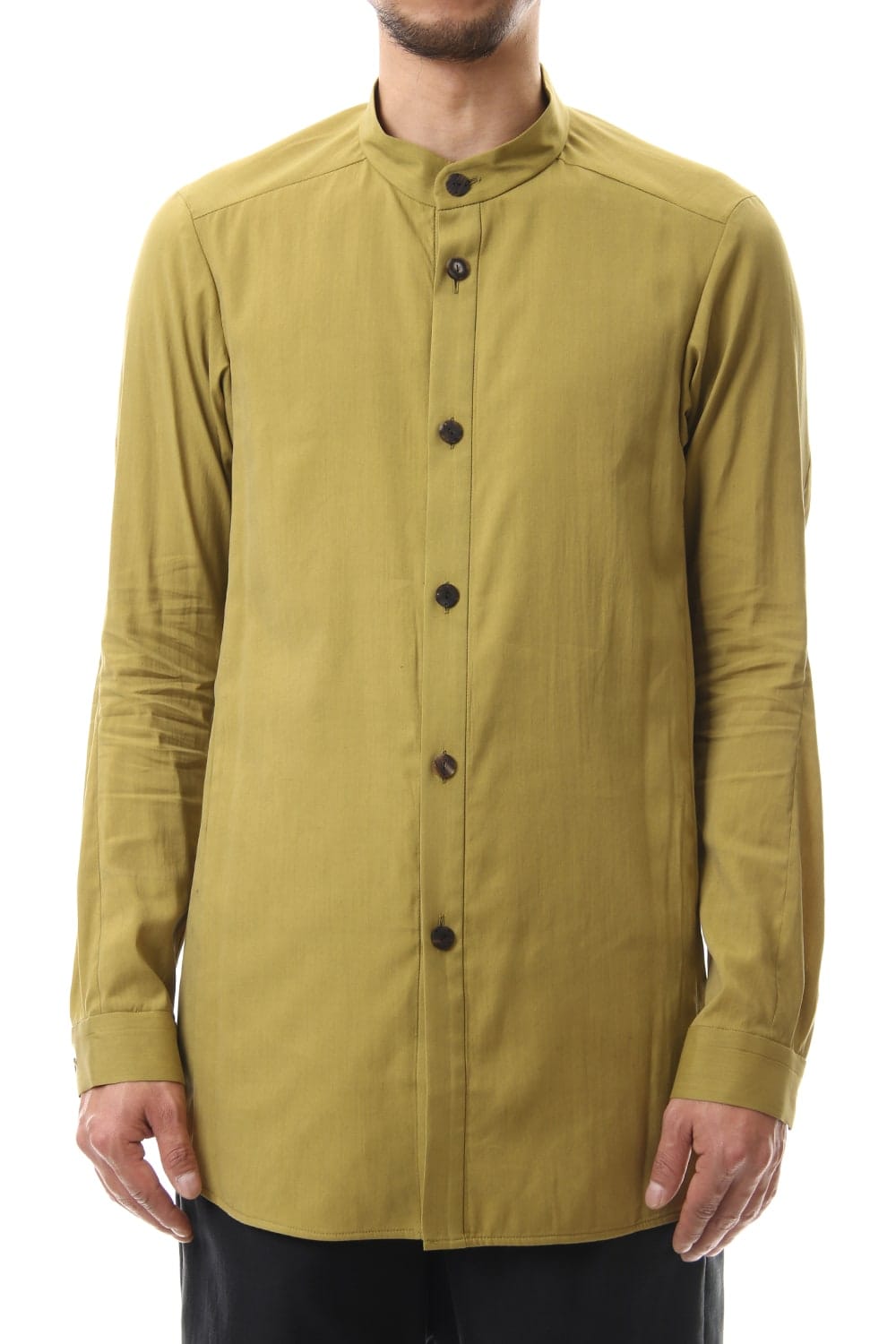 Long Shirt Silk cotton sandblast Dirty Yellow