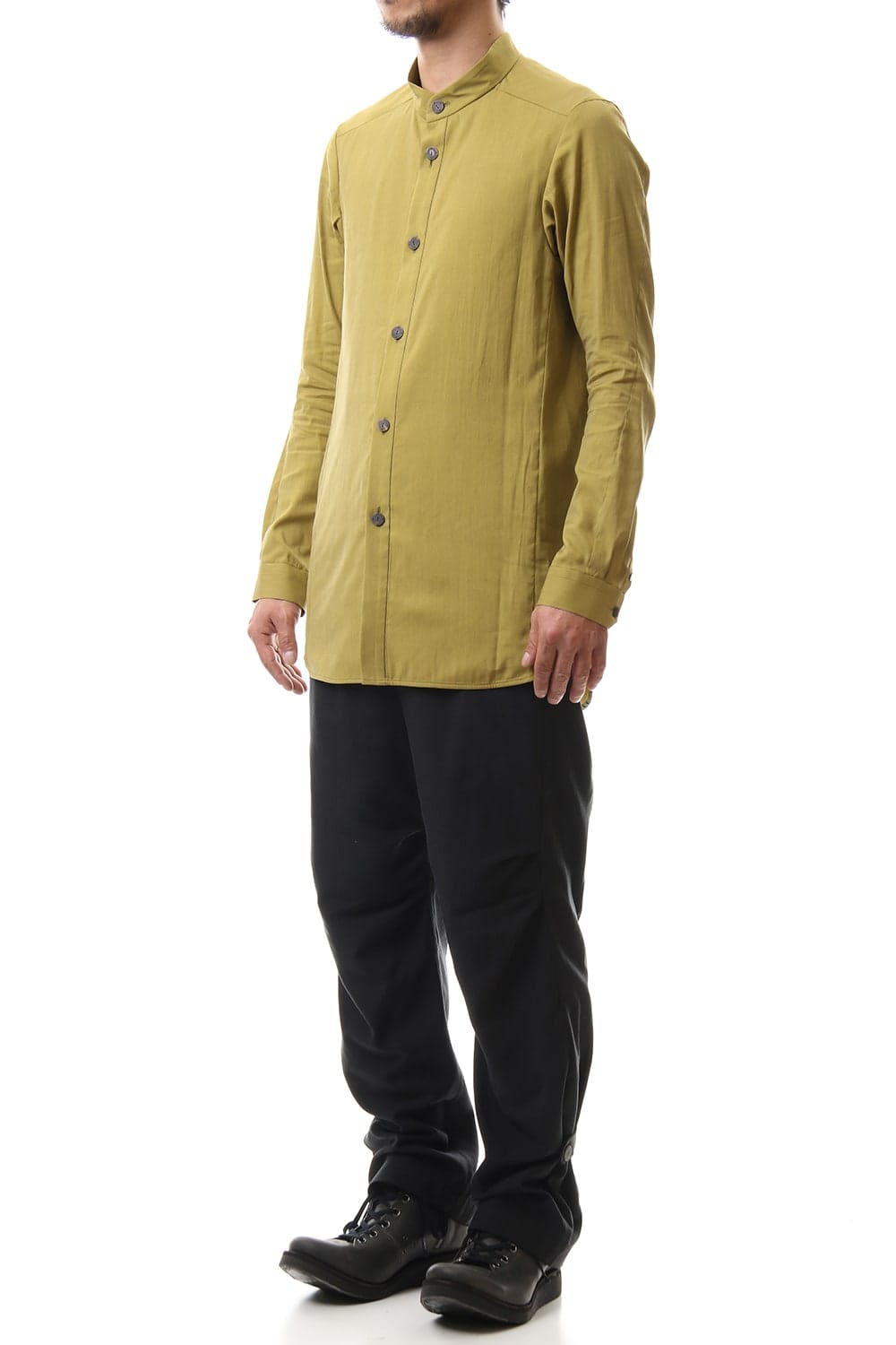 Long Shirt Silk cotton sandblast Dirty Yellow