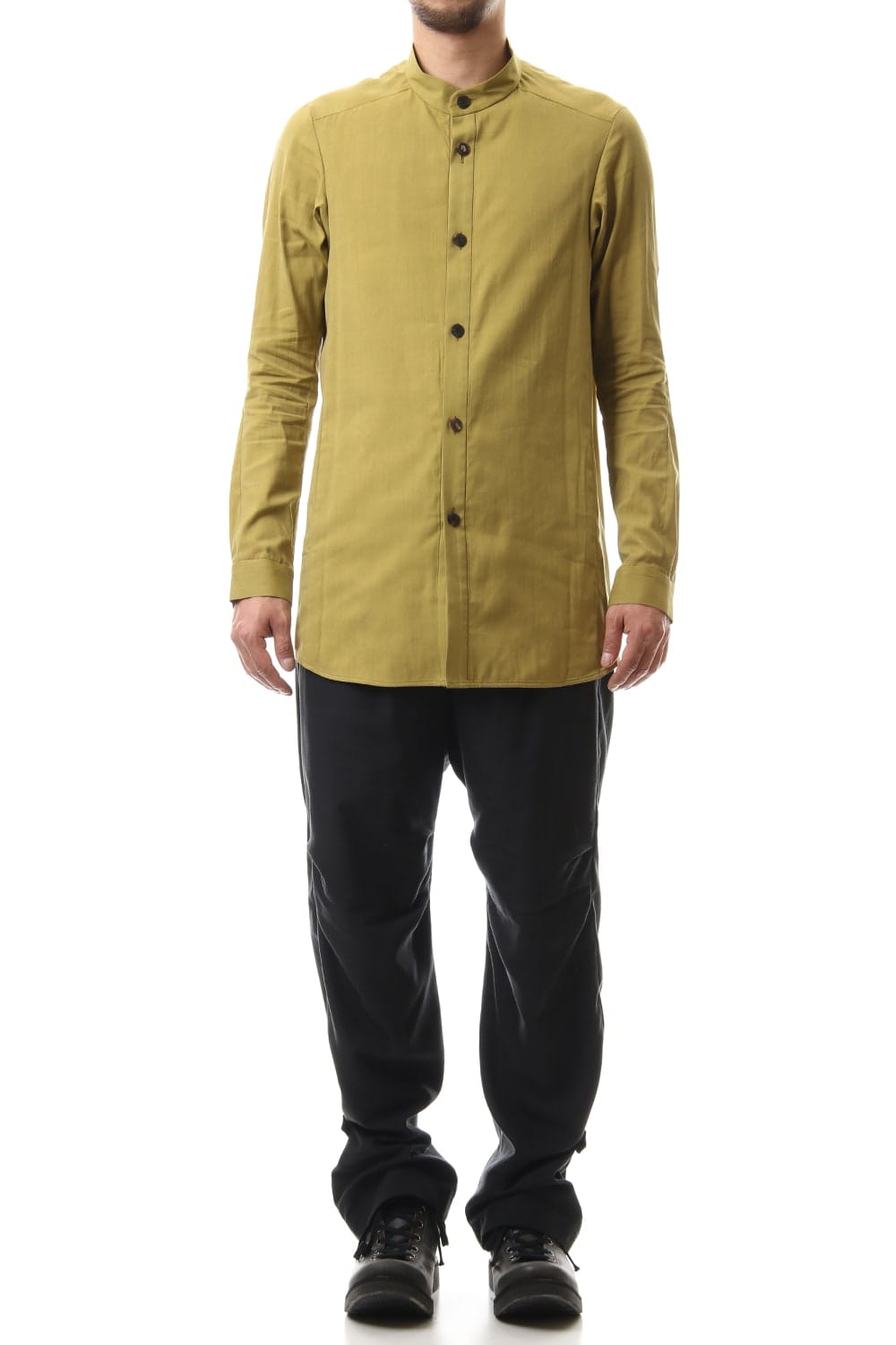 Long Shirt Silk cotton sandblast Dirty Yellow