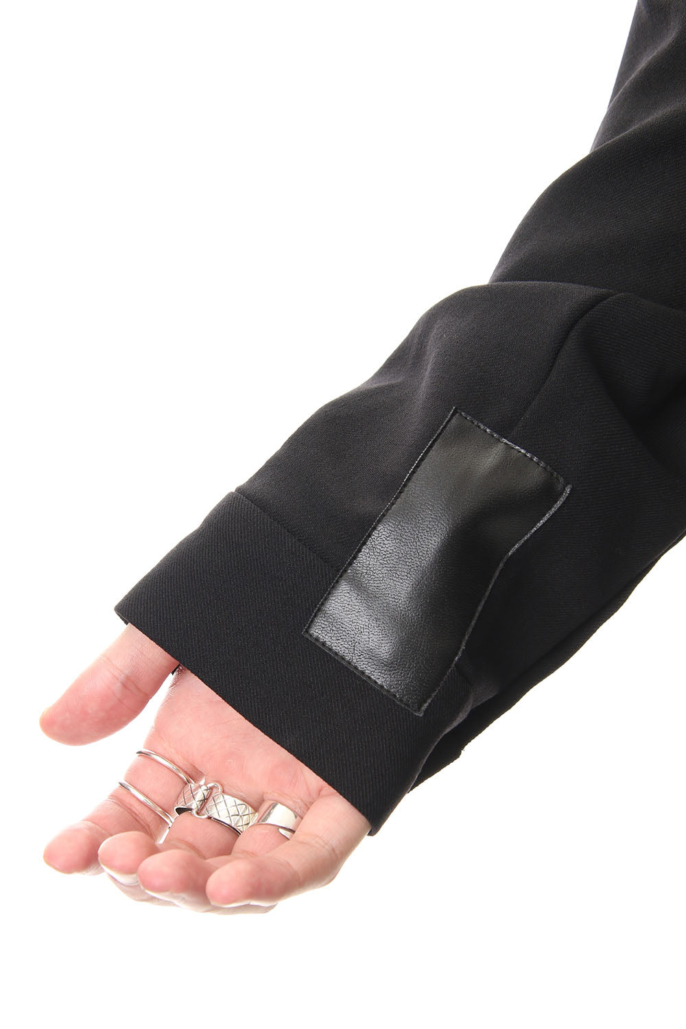 Shirt virgin wool 4way stretch Black