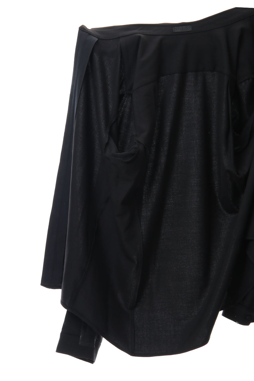 Shirt virgin wool 4way stretch Black