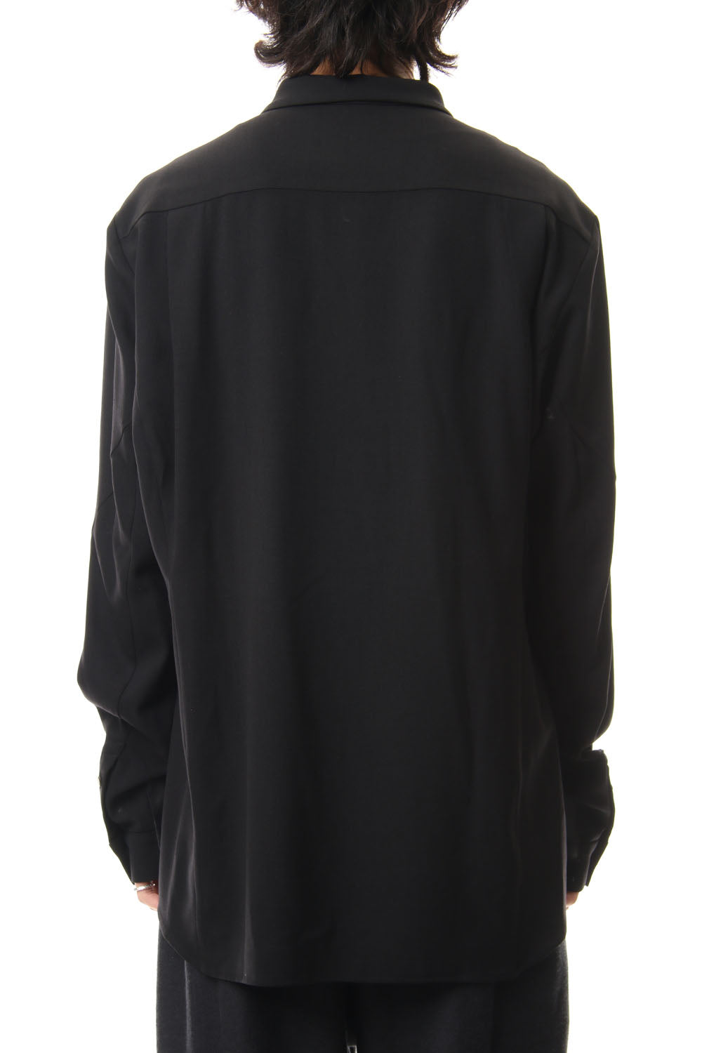 Shirt virgin wool 4way stretch Black